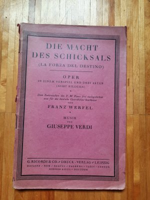 gebrauchtes Buch – Piave, F. M – Die Macht des Schicksals. Musik von Giuseppe Verdi.