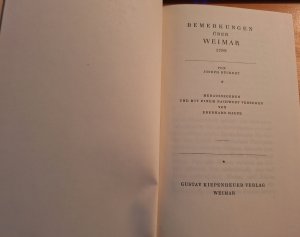 gebrauchtes Buch – Joseph Rückert – Bemerkungen über Weimar 1799