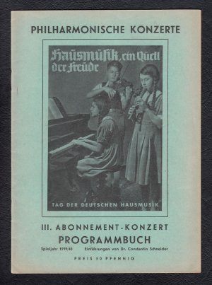 WILHELM FURTWÄNGLER - Wien 1939 - Konzert-Programm