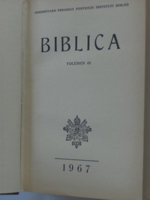 Biblica. Commentarii periodici Pontificii Instituti Biblici. Vol. 48.1 -- 1967