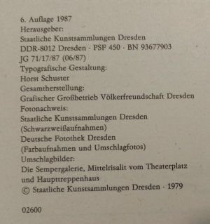 gebrauchtes Buch – Staatliche Kunstsammlungen Dresden – Gemäldegalerie Alte Meister Dresden