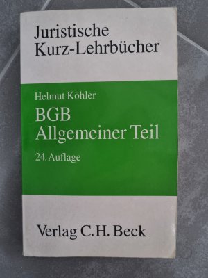 gebrauchtes Buch – Helmut Köhler – BGB Allgemeiner Teil