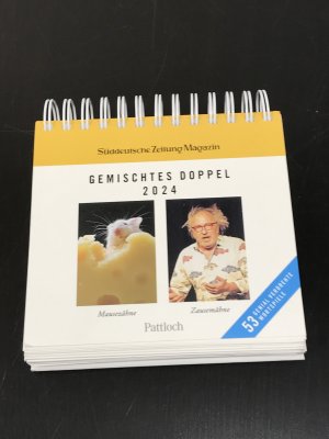 gebrauchtes Buch – Postkartenkalender 2024 - Gemischtes Doppel - 53 genial verdrehte Wortspiele