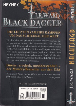 gebrauchtes Buch – Ward, J. R – J.R.Ward ***BLACK DAGGER 1*** DIE LETZTEN VAMPIRE KÄMPFEN UM DAS SCHICKSAL DER WELT***Düster, erotisch, unwiderstehlich*** TB-DEA in der 11. Auflage von 2010, Verlag Random House, 268 Seiten