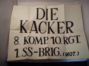 Original Plakat der 1. SS-BRIG. (mot.) 8. KOMP. 10.RGT. 1942