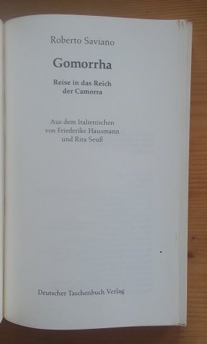 gebrauchtes Buch – Roberto Savanio – Gomorrha - Reise in das Reich der Camorra