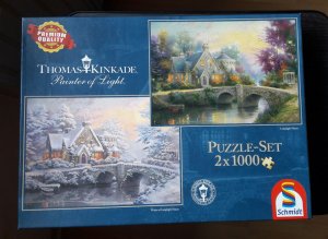 gebrauchtes Spiel – Puzzle-Set - Kinkade Puzzle 2x1000 Teile