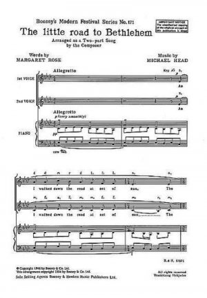 The little road to Bethlehem: Weihnachtslied. Frauenchor (SA) und Klavier. Chorpartitur. (Boosey's Modern Festival Series)