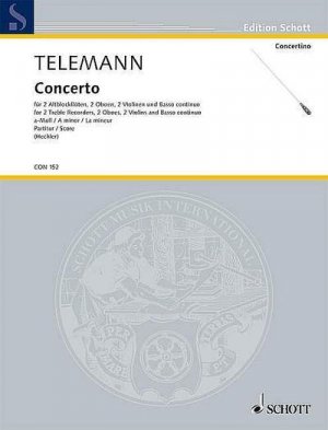 Concerto a-Moll: 2 Alt-Blockflöten (Flöten), 2 Oboen (Violinen, Tenor-Blockflöten), 2 Violinen und Basso continuo; Violoncello (Viola da gamba) ad lib […]