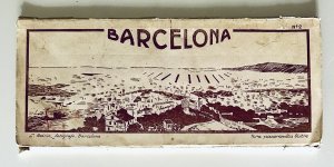 Barcelona, ​​​​12 Panoramapostkarten im Großformat 29 cm x 12,5 cm,