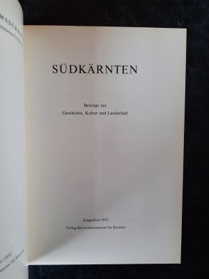 antiquarisches Buch – Landesmuseum für Kärnten  – Südkärnten. Beiträge zur Geschichte, Kultur und Landwirtschaft