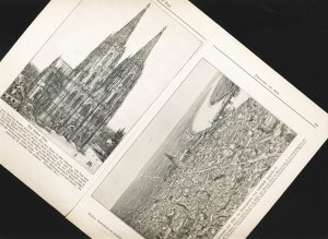 "Panorama -Luftaufnahme der Stadt Köln mit Dom und Zeppelin M II " ~ 1912