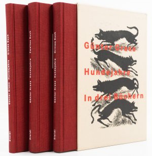 Hundejahre. In drei Büchern. Roman. Mit Illustrationen des Autors. - [3 Bände. - Signiert]. -