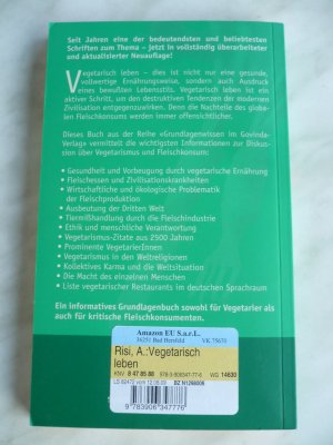 gebrauchtes Buch – Risi, Armin; Zürrer – Vegetarisch leben - Vorteile einer fleischlosen Ernährung