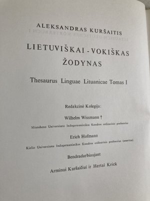 antiquarisches Buch – Alexander Kurschat – Litauisch-Deutsches Wörterbuch Thesaurus Linguae Lituanicae Band I bis IV