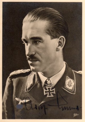 Galland,Adolf Brillantenträger der Deutschen Luftwaffe Original signierte Karte 1941!!