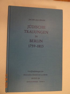 Jüdische Trauungen in Berlin 1759 - 1813