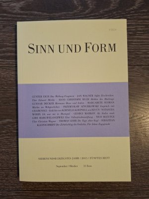 gebrauchtes Buch – Akademie der Künste  – Sinn und Form 5/2015