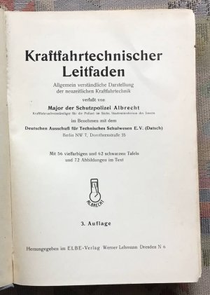 antiquarisches Buch – Kurt Albrecht – Kraftfahrtechnischer Leitfaden Sonderausgabe für die Wehrmacht, Polzei,  N.S.K.K.