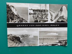 AK Grüße von der Insel Rügen - Stubenkammer -Saßnitz - Kap Arkona - Fährschiff MS "Saßnitz"