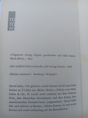 gebrauchtes Buch – David Safier – Mieses Karma