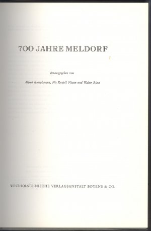 antiquarisches Buch – 700 Jahre Meldorf. Hgg. v. Alfred Kamphausen, Nis Rudolf Nissen u. Walter Rietz.