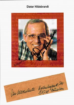 Original Autogramm Dieter Hildebrandt (1927-2013) /// Autogramm Autograph signiert signed signee