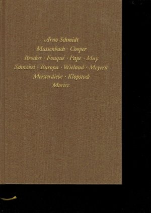 Massenbach-Cooper-Brockes-Fouque-Pape-May-Schnabel-Europa-Wielend-Meyern-Meisterdiebe-Klopstock-Moritz.=(Bargfelder Ausgabe, Werkgruppe II. Dialoge. Band 1.)