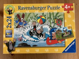 gebrauchtes Spiel – Zdenek Miller – Der kleine Maulwurf, Puzzle 088638, 2x24 Teile: Urlaub mit Maulwurf und seinen Freunden