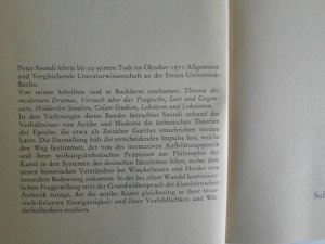 gebrauchtes Buch – Peter Szondi – Poetik und Geschichtsphilosophie I Studienausgabe der Vorlesungen Band 2