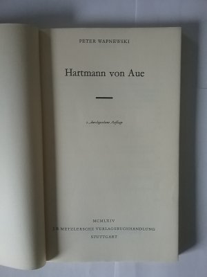 antiquarisches Buch – Peter Wapnewski – Hartmann von Aue