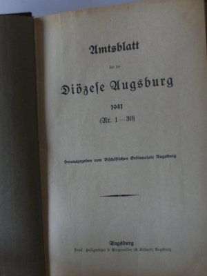 Amtsblatt für die Diözese Augsburg. 2 Bände. 1933 / 1934 / 1935 sowie : 1941, 1942