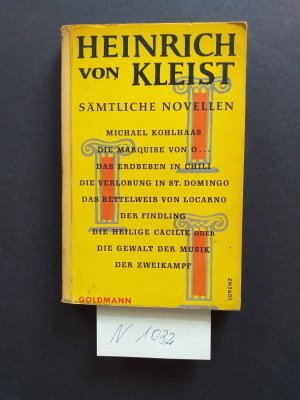 gebrauchtes Buch – Heinrich von Kleist – 1 Goldmann-Taschenbuch: " Heinrich von Kleist - Sämtliche Novellen "