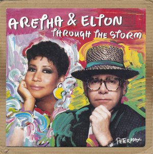 gebrauchter Tonträger – Aretha Franklin & Elton John – Through The Storm , (Vinyl Single)