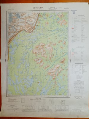 Norwegen 1:100000, Blatt Nr. W 8: Hugstfjeld, Sonderausgabe Nr. 2, Stand 1940, Nur für Dienstgebrauch!