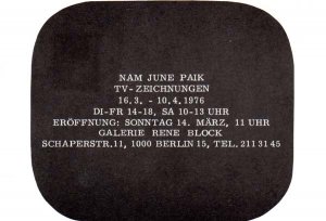 gebrauchtes Buch – Paik, Nam June – TV-Zeichnungen., [Einladung] Galerie Rene Block, 16.3. - 10.4.1976.