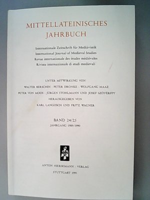 gebrauchtes Buch – Nikolaus Henkel – Mittellateinisches Jahrbuch. Internationale Zeitschrift für Mediävistik. Band 24/25. 1991.