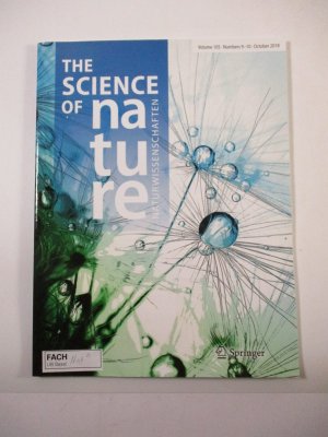 gebrauchtes Buch – The Science of nature, Vol. 105, No. 9 - 10, October 2018.