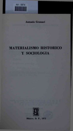 Materialismo Histórico y Sociología. AA-5874