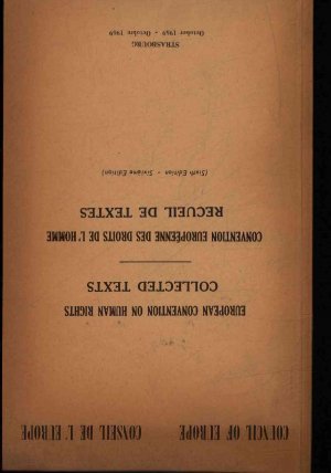 European Convention on Human Rights. Collected texts.