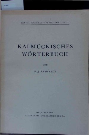 Kalmückisches Wörterbuch.