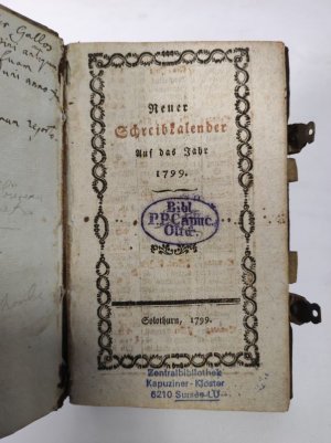 antiquarisches Buch – Neuer Schreibkalender auf das Jahr 1799. [Angebunden]: Verzeichnis der Beamten des Kantons Solothurn.