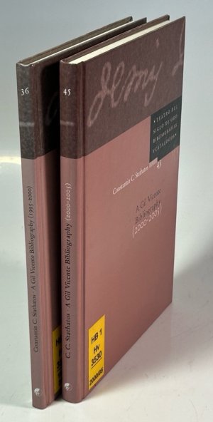 A Gil Vicente Bibliography (1995-2000) + A Gil Vicente Bibliography (2000-2005). Two Volumes / Zwei Bände. (= Teatro Del Siglo De Oro Bibliografias Y Catalogos 36 + 45).