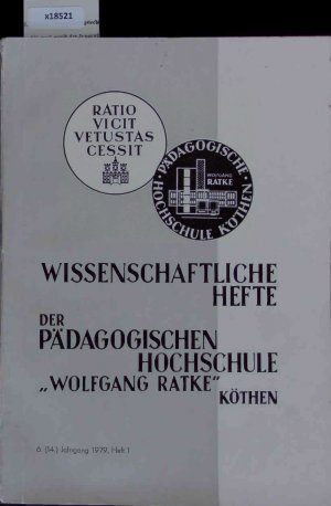 Wissenschaftliche Hefte. Heft 1