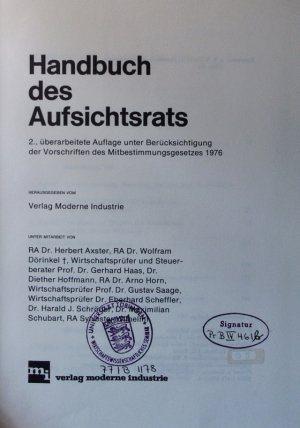 Handbuch des Aufsichtsrats.