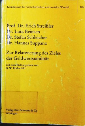 Zur Relativierung des Zieles der Geldwertstabilität.