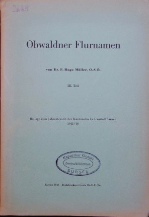 Obwaldner Flurnamen.