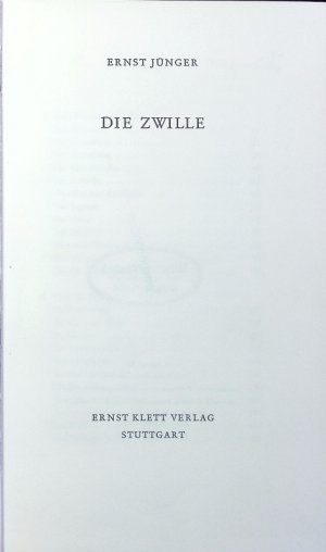 gebrauchtes Buch – Ernst Jünger – Die Zwille.