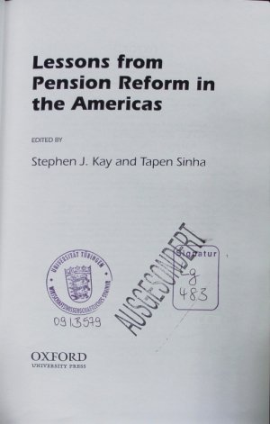 gebrauchtes Buch – Lessons from pension reform in the Americas.
