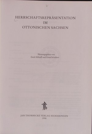 gebrauchtes Buch – Herrschaftsrepräsentation im ottonischen Sachsen.